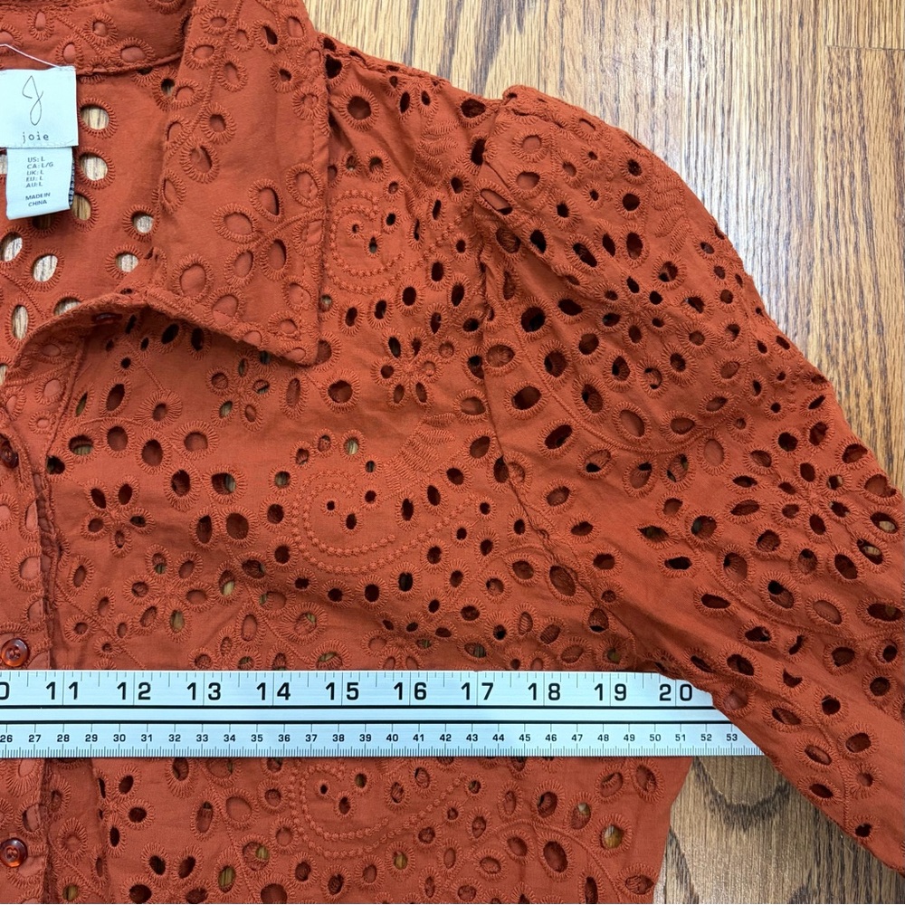 Joie Terracotta Eyelet Blouse - Picture 4 of 9